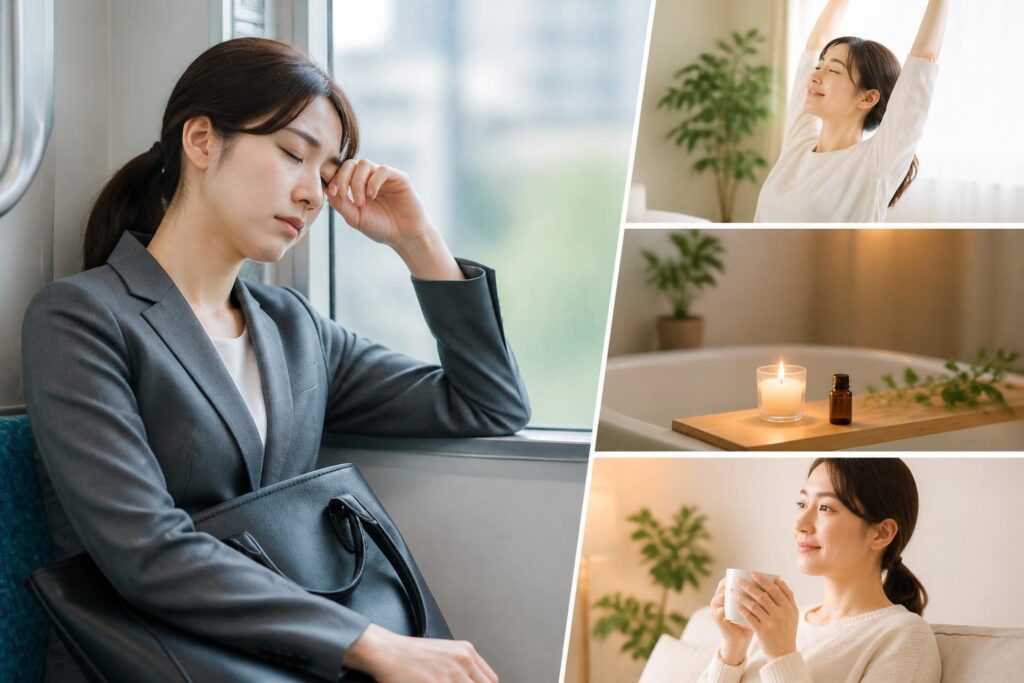 毎日家と職場の往復で感じる疲れを解消する方法は？